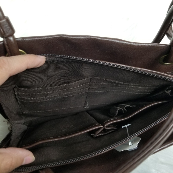 Small Leather patchwork shoulder Bag - Picture 3 of 6